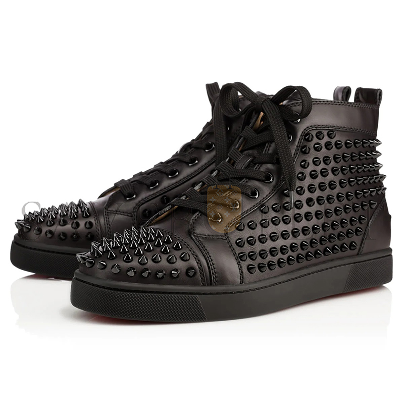 Chr1st1an louboutin l0vis spikes sneakers calf leather and spikes black